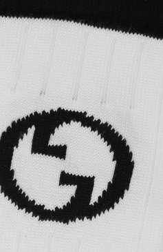 Мужские хлопковые носки GUCCI белого цвета, арт. 745271/4GAFW | Фото 2 (Материал сплава: Проставлено; Материал внешний: Хлопок; Нос: Не проставлено; Кросс-КТ: бельё)