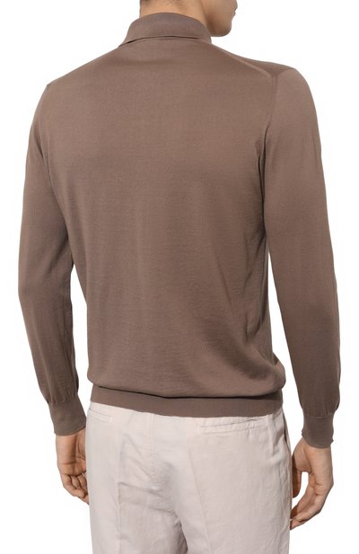 Хлопковое поло KITON коричневого цвета по цене 114000 руб., арт. UMKXX35K3, фото 4 Хлопковое поло KITON, арт. UMKXX35K3, фото 4