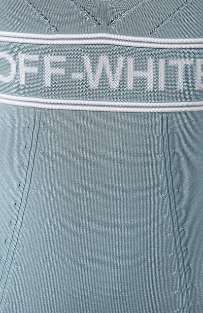Платье с логотипом бренда OFF-WHITE голубого цвета по цене 62800 руб., арт. 0WHI013S19D640443100, фото 5 Платье с логотипом бренда OFF-WHITE, арт. 0WHI013S19D640443100, фото 5