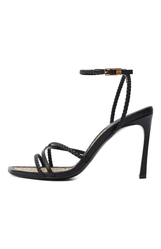 Кожаные босоножки Braid Sergio Rossi B14691/MFL431 Чёрный  B14691/MFL431 Фото 4