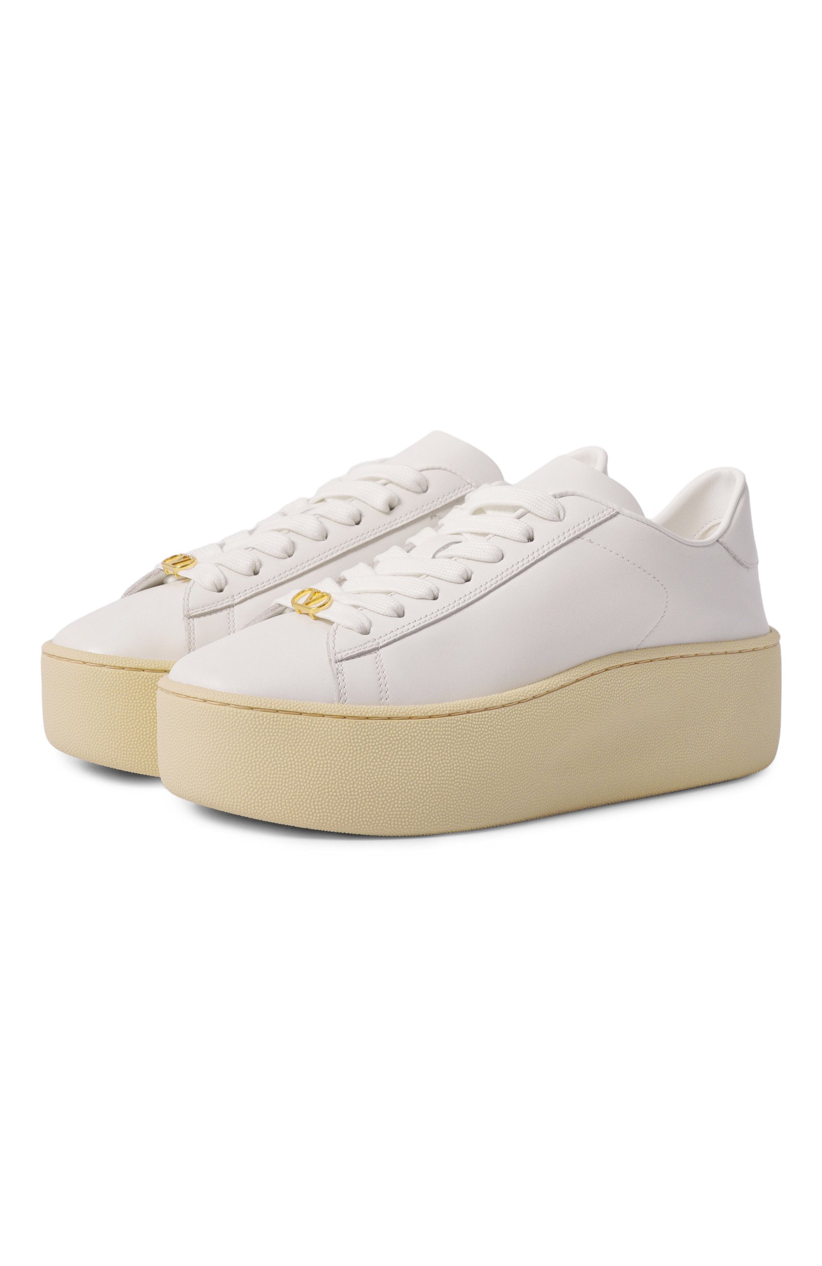 Кожаные кеды royco flatform VALENTINO белого цвета по цене 86100 руб., арт. 9W2S0PA8/BYA, фото 1 Кожаные кеды royco flatform VALENTINO, арт. 9W2S0PA8/BYA, фото 1