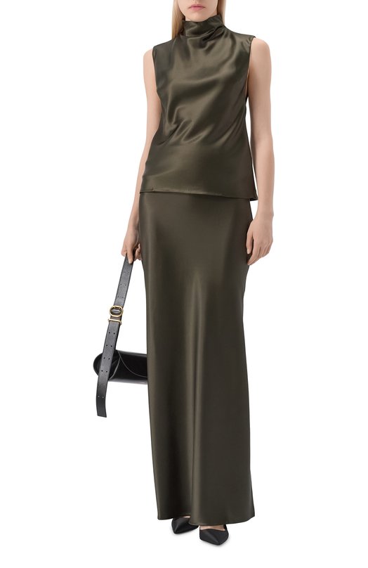 Атласный топ Nanushka C0LS0N Хаки  C0LS0N Фото 2