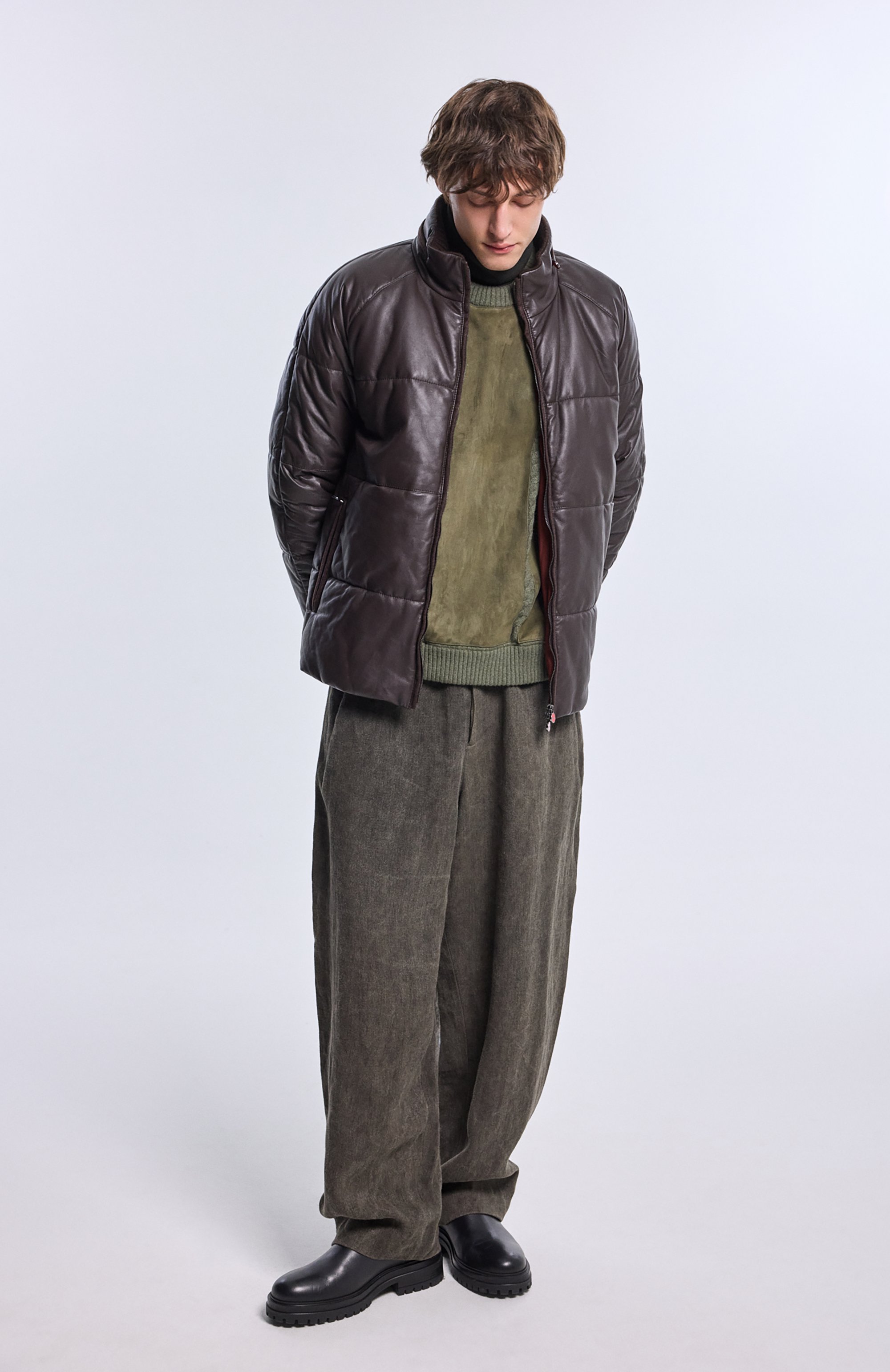 Кожаный пуховик KITON, арт. UW2238V0416H21, фото 6