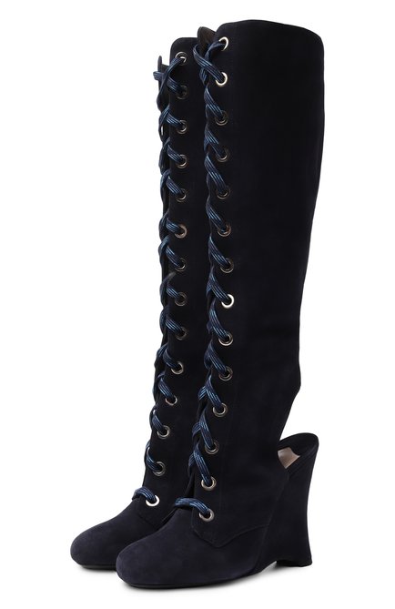 Женские замшевые сапоги PRADA, арт. 1W186H-008-F0008-110