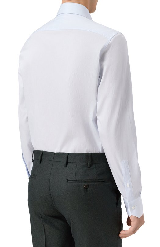 Хлопковая сорочка Zegna 9MS0BA/R801043A8 Голубой  9MS0BA/R801043A8 Фото 4