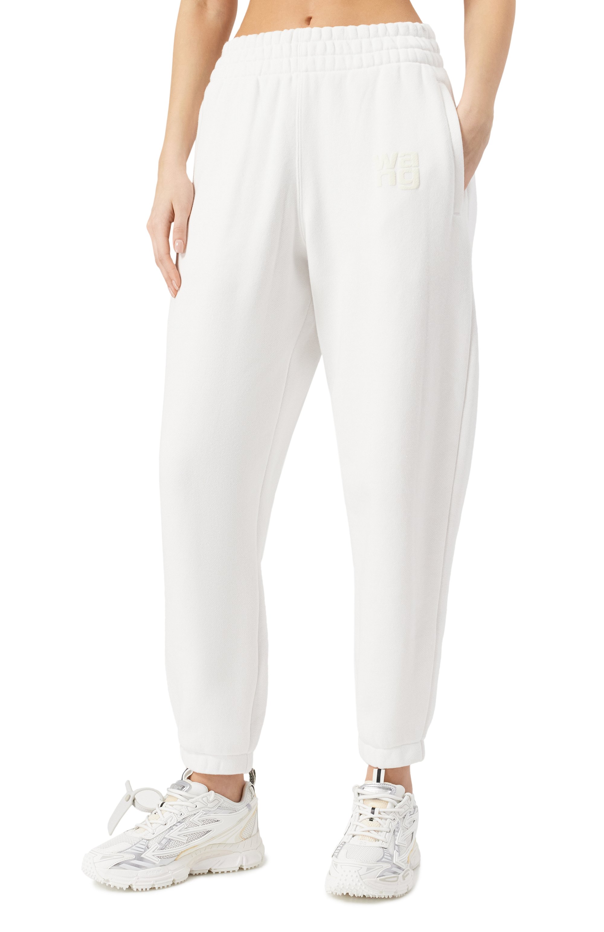 Хлопковые джоггеры ALEXANDERWANG.T белого цвета по цене 45400 руб., арт. 4CC3244399, фото 3 Хлопковые джоггеры ALEXANDERWANG.T, арт. 4CC3244399, фото 3