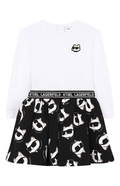 Хлопковое платье KARL LAGERFELD KIDS, арт. Z30659