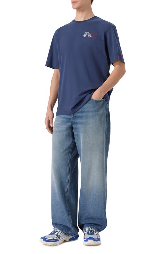 Хлопковая футболка MC2 Saint Barth ARN0004-02864I/ARN0TT WARM Синий  ARN0004-02864I/ARN0TT WARM Фото 2