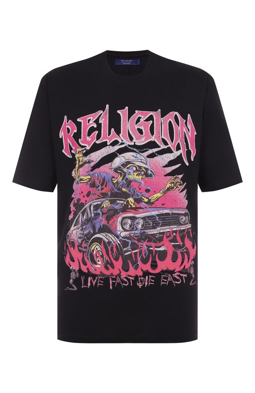 Хлопковая футболка Religion 15BLFN97 Чёрный 15BLFN97