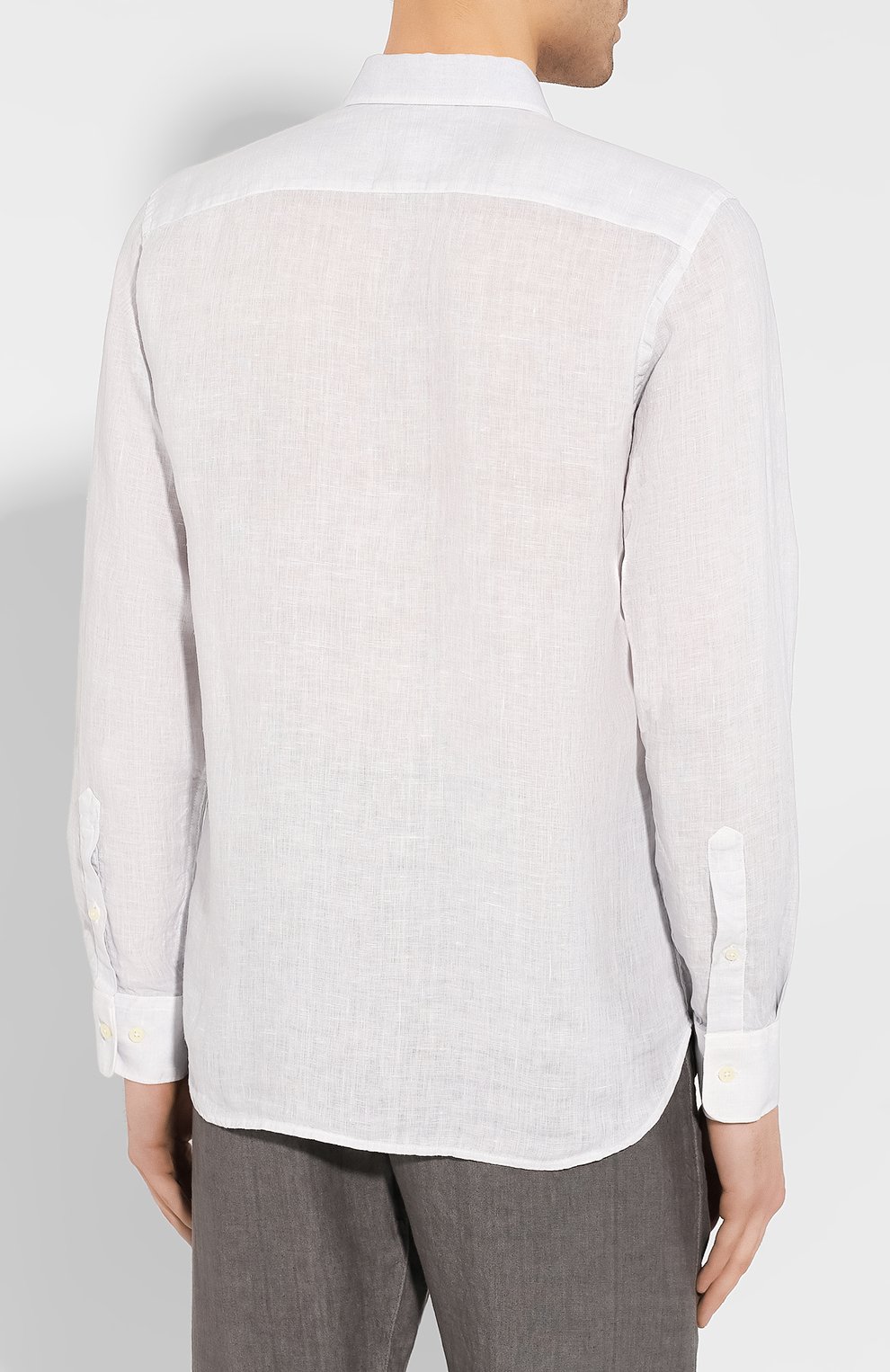 Льняная рубашка 120% LINO светло-серого цвета по цене 20750 руб., арт. R0M1311/B317/S00, фото 4 Льняная рубашка 120% LINO, арт. R0M1311/B317/S00, фото 4