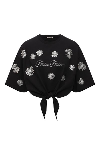 Женская хлопковая футболка MIU MIU, арт. MJN338-10C3-F0002