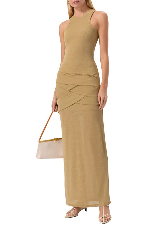 Шерстяное платье Nanushka ARISA Бежевый  ARISA Фото 2