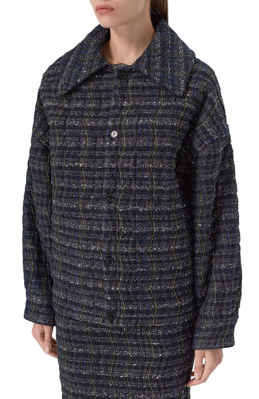 Полупальто из вискозы и шерсти Missoni DS25WC1D/BC005W Синий  DS25WC1D/BC005W Фото 3