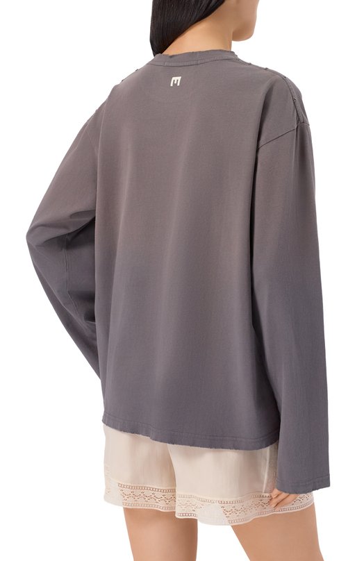 Хлопковый лонгслив Pervert PE25/LS01/63-02 Серый  PE25/LS01/63-02 Фото 4