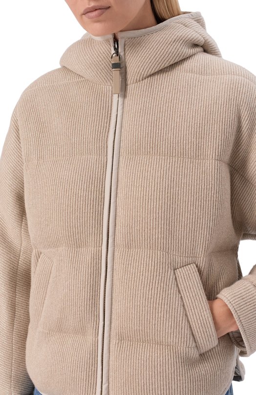 Кашемировый пуховик Brunello Cucinelli M01ET7728 Бежевый  M01ET7728 Фото 5