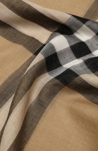 Палантин из шерсти и шелка BURBERRY бежевого цвета по цене 59950 руб., арт. 8078779, фото 3 Палантин из шерсти и шелка BURBERRY, арт. 8078779, фото 3