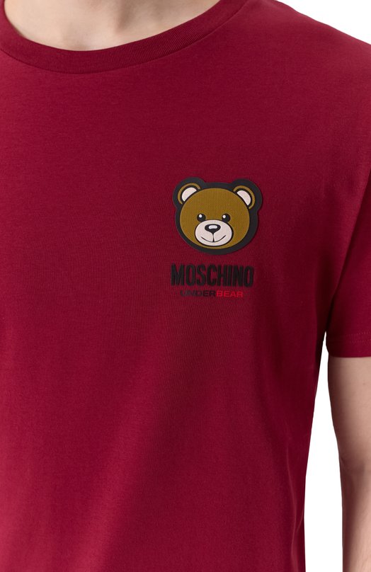 Хлопковая футболка Moschino A0788/4410 Бордовый  A0788/4410 Фото 5