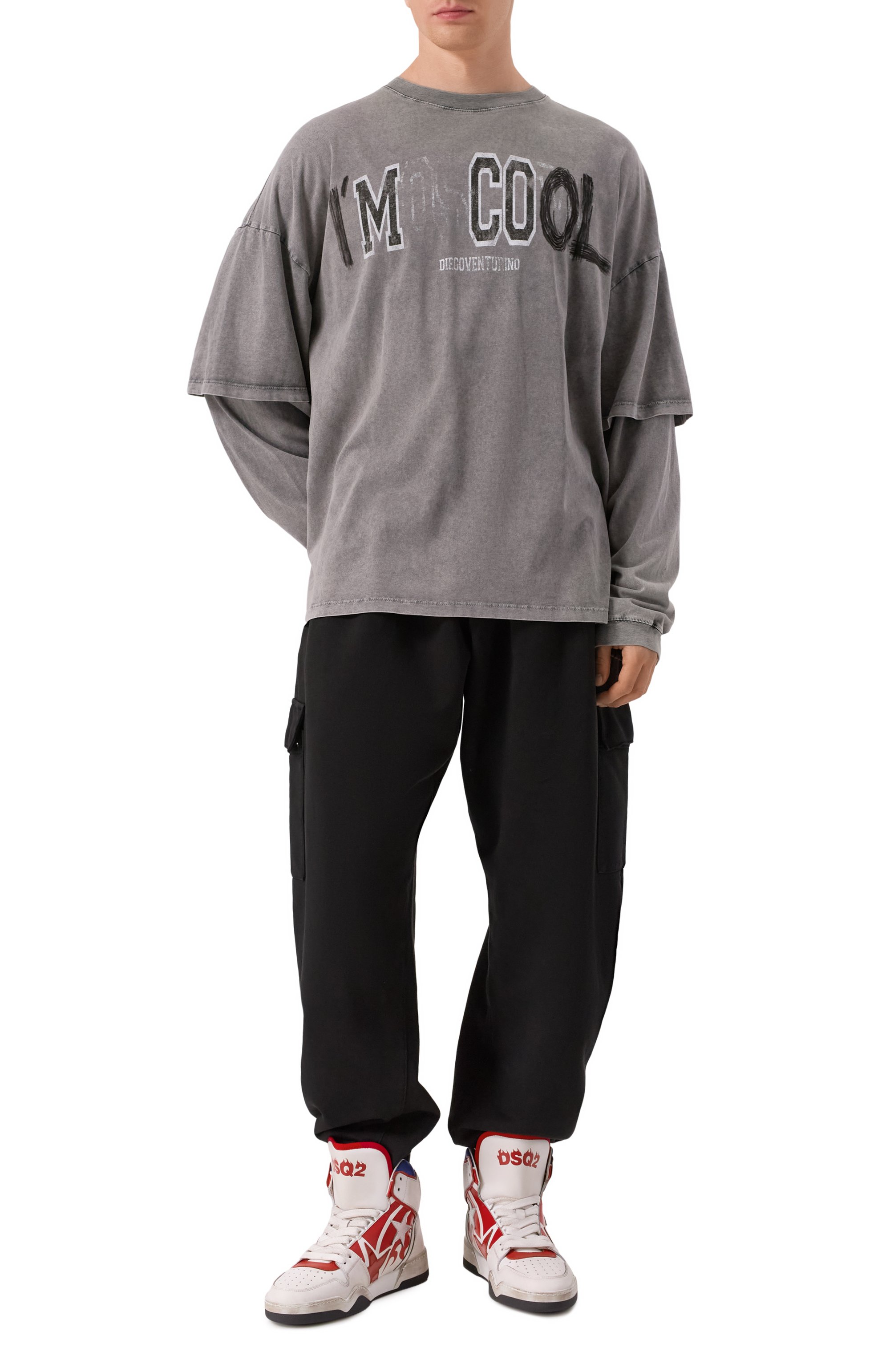 Кожаные кеды spiker DSQUARED2, арт. SNM0429, фото 2