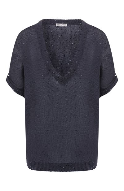 Женский топ из смеси  льна и шелка BRUNELLO CUCINELLI, арт. M10552302