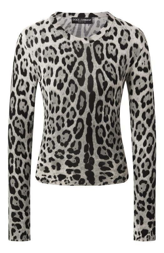 Шелковый пуловер Dolce & Gabbana FXX12T/JAHLA Леопардовый FXX12T/JAHLA