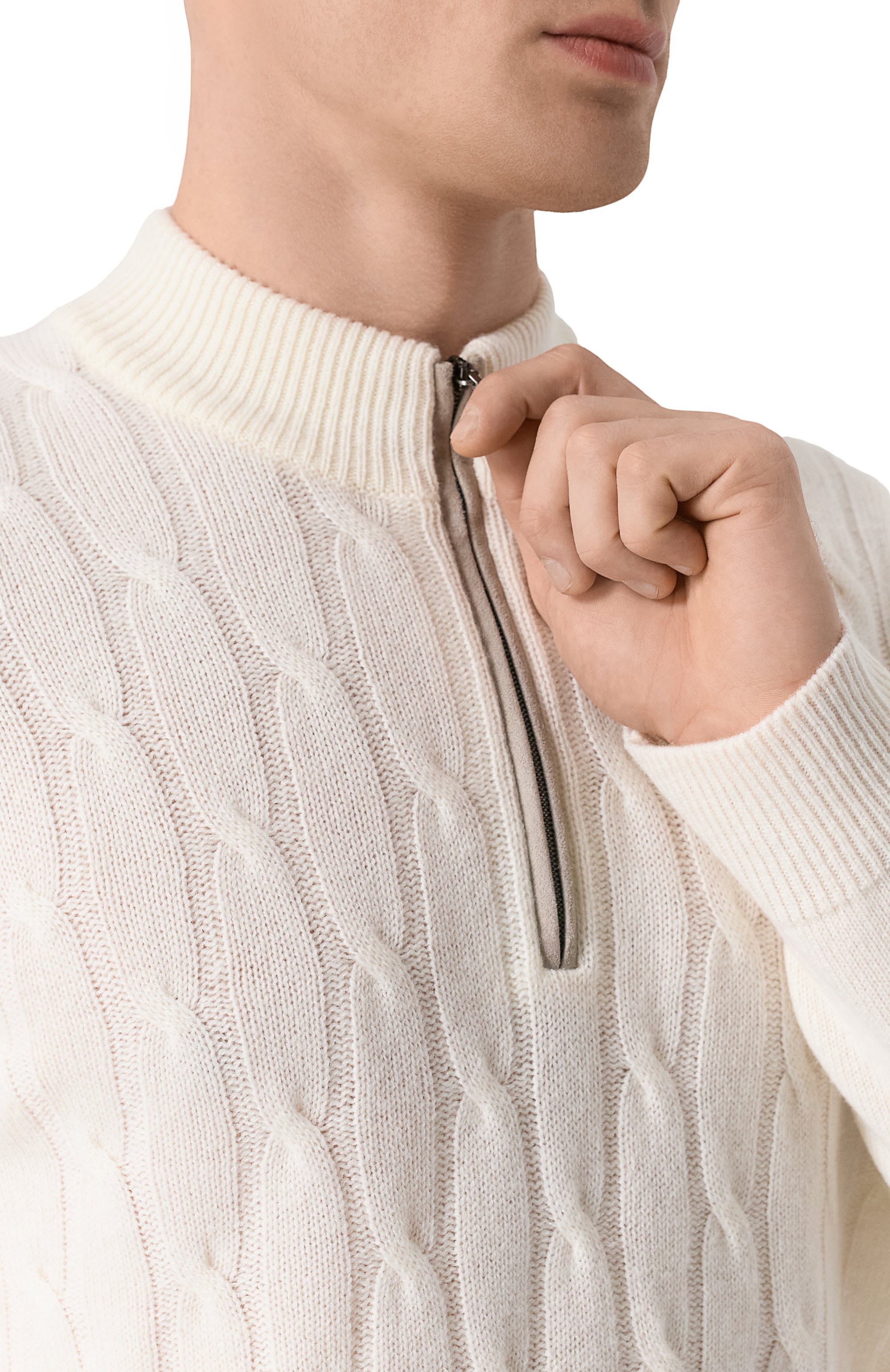 Кашемировый джемпер ZILLI белого цвета по цене 169500 руб., арт. KZMN01M0320VPLA00, фото 5 Кашемировый джемпер ZILLI, арт. KZMN01M0320VPLA00, фото 5