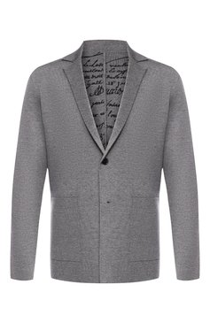 Мужской шерстяной пиджак BERLUTI серого цвета, арт. R17KJL36-001 | Фото 1 (Рукава: Длинные; Материал внешний: Шерсть; Длина (для топов): Стандартные; 1-2-бортные: Однобортные; Пиджаки М: Приталенный; Случай: Повседневный; Стили: Кэжуэл; Кросс-КТ: Трикотаж; Драгоценные камни: Проставлено; Материал сплава: Проставлено)