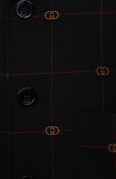 Шерстяной пиджак GUCCI темно-синего цвета по цене 79250 руб., арт. 660171/XWA0Q, фото 3 Шерстяной пиджак GUCCI, арт. 660171/XWA0Q, фото 3