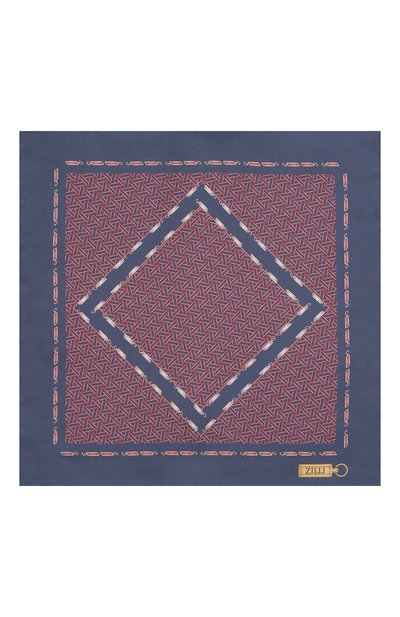 Шелковый платок ZILLI синего цвета по цене 8995 руб., арт. 51603/HANDKERCHIEF, фото 3 Шелковый платок ZILLI, арт. 51603/HANDKERCHIEF, фото 3