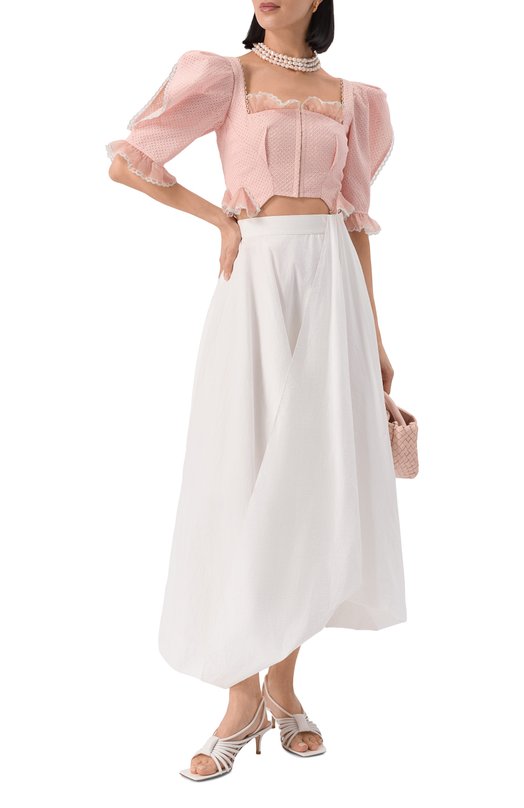 Хлопковая блузка Ulyana Sergeenko CMA008SS24P1388Т24 Розовый  CMA008SS24P1388Т24 Фото 2
