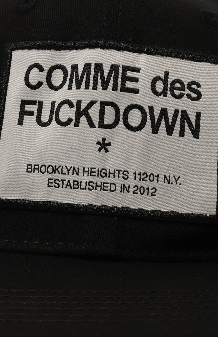Мужская хлопковая бейсболка COMME DES FUCKDOWN черного цвета, арт. CFACX00206 | Фото 4 (Материал: Хлопок, Текстиль; Нос: Не проставлено; Материал сплава: Проставлено)