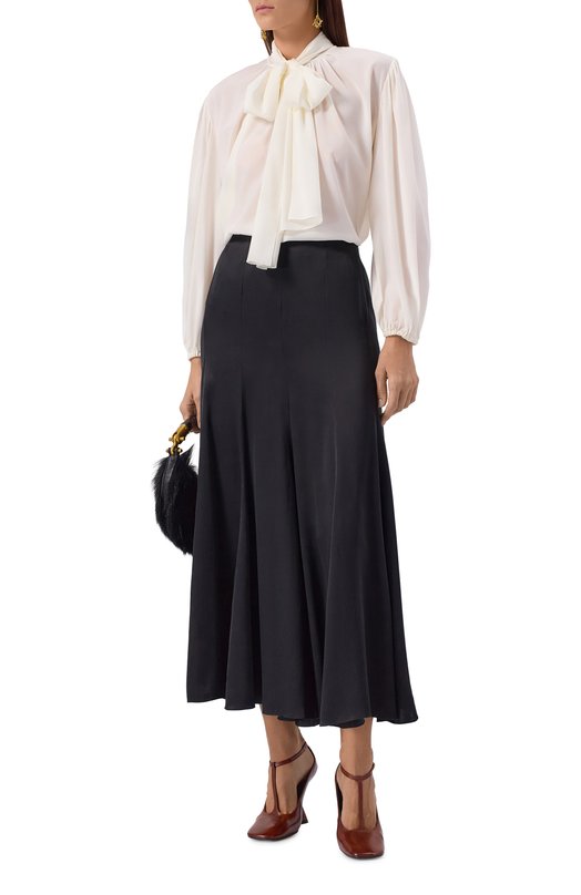 Шелковая юбка Chloé CH25WJU19008 Чёрный  CH25WJU19008 Фото 2