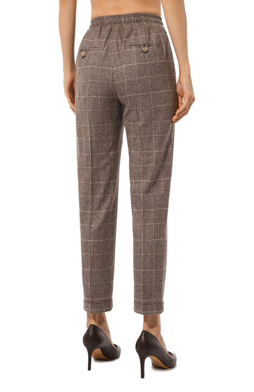 Брюки из шелка и шерсти Kiton D53116K0541E01 Коричневый  D53116K0541E01 Фото 4