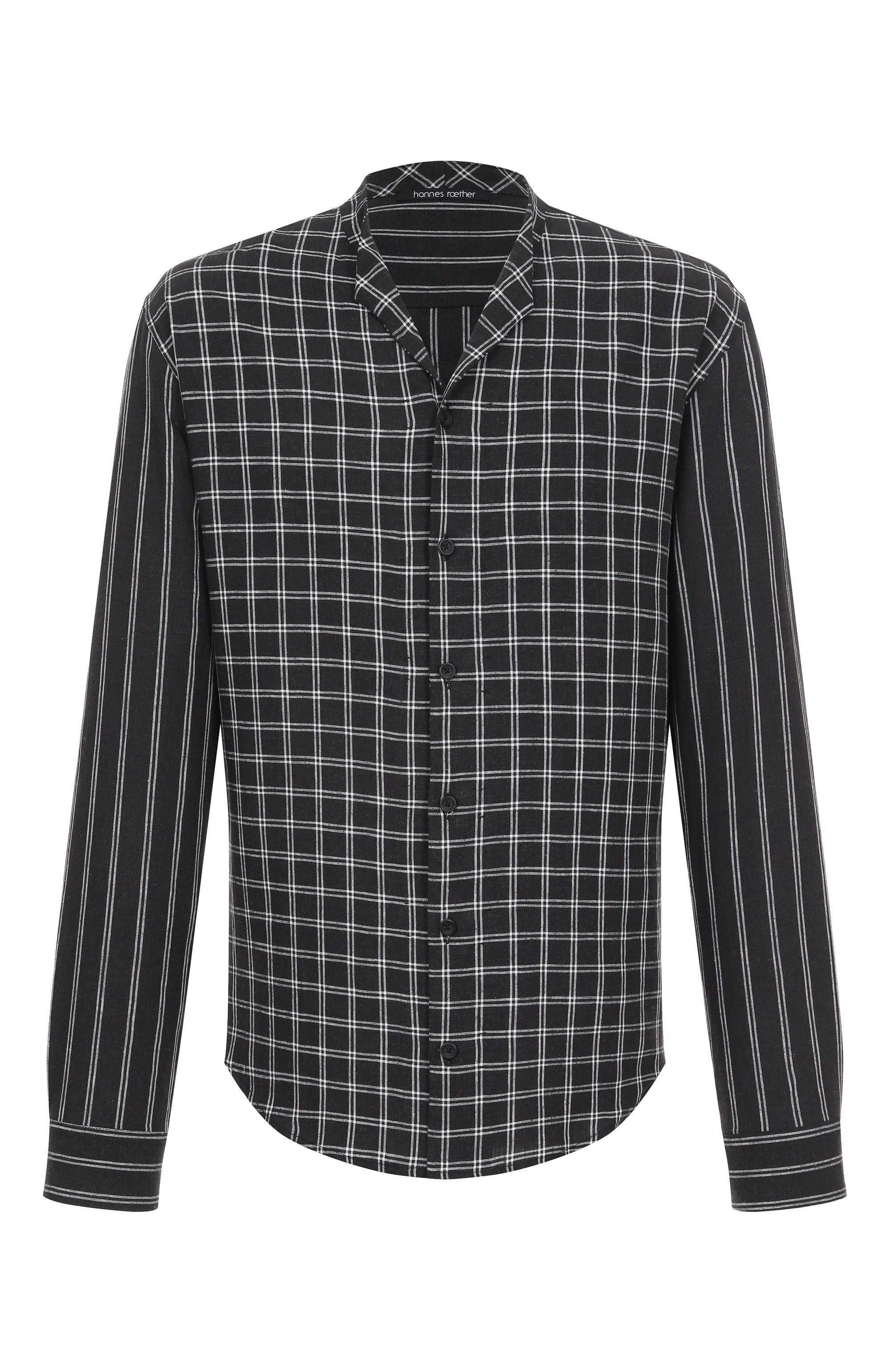Рубашка из вискозы и льна HANNES ROETHER темно-серого цвета по цене 32850 руб., арт. T029PAS.3053.3052, фото 1 Рубашка из вискозы и льна HANNES ROETHER, арт. T029PAS.3053.3052, фото 1