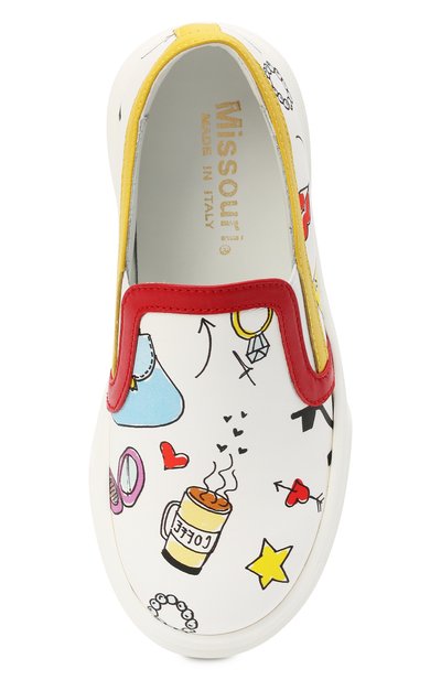 Кожаные слипоны MISSOURI разноцветного цвета по цене 19200 руб., арт. 11503 U/27-30, фото 4 Кожаные слипоны MISSOURI, арт. 11503 U/27-30, фото 4