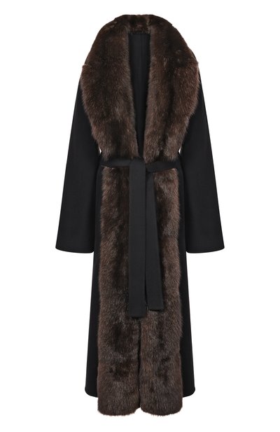 Женское пальто из шерсти и кашемира с отделкой из соболя MVST, арт. FTBPL-Y326-1SB/LP1432