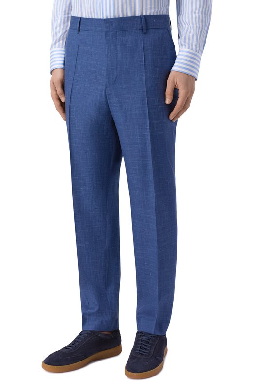 Брюки из шерсти и шелка BOSS 50556955 Синий  50556955 Фото 3