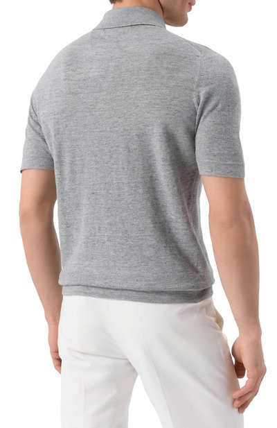 Поло изо льна и хлопка BRUNELLO CUCINELLI, арт. M2L00315, фото 4