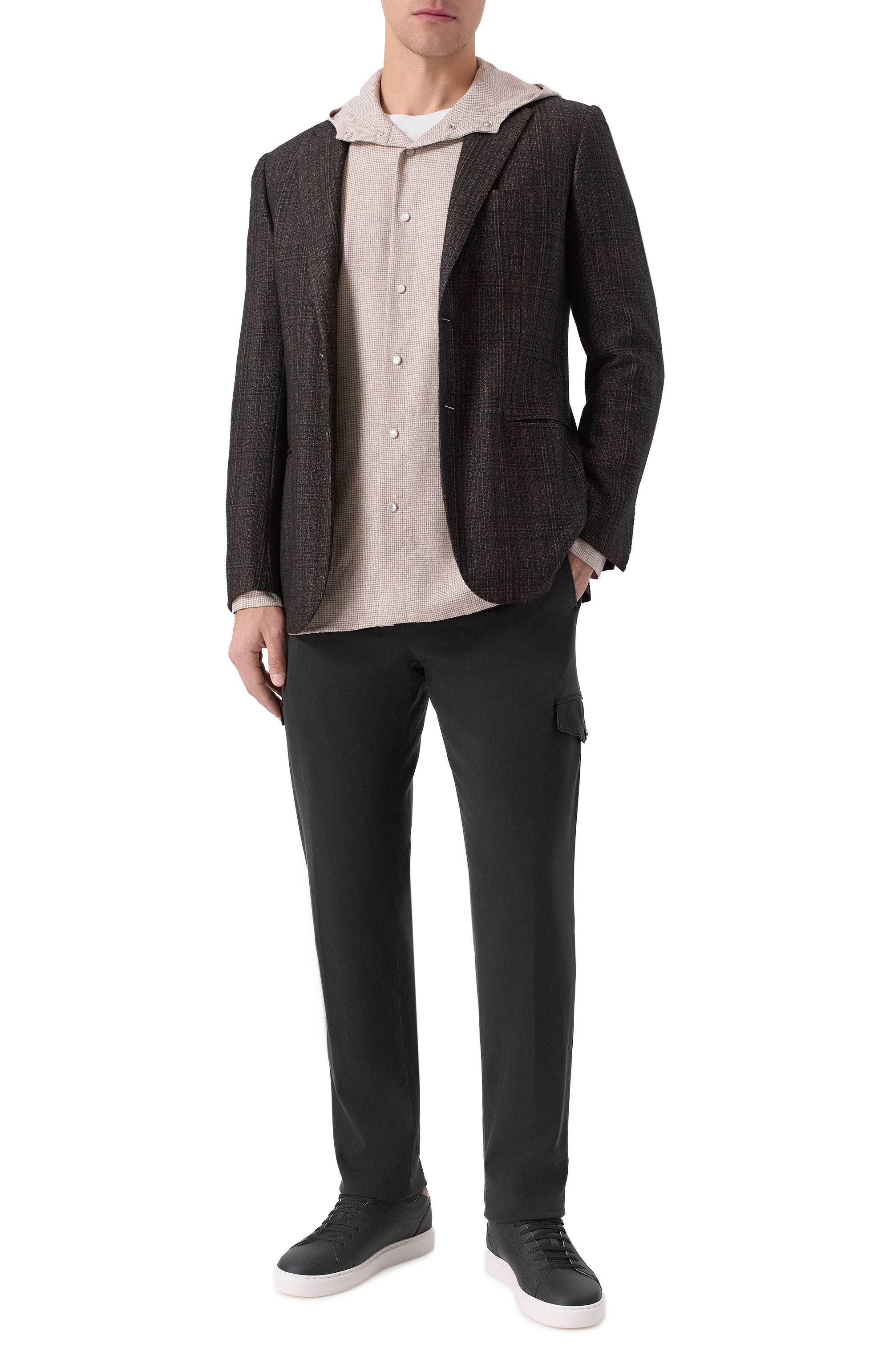 Пиджак из кашемира и шелка KITON темно-коричневого цвета по цене 750000 руб., арт. UG81K01T73, фото 3 Пиджак из кашемира и шелка KITON, арт. UG81K01T73, фото 3