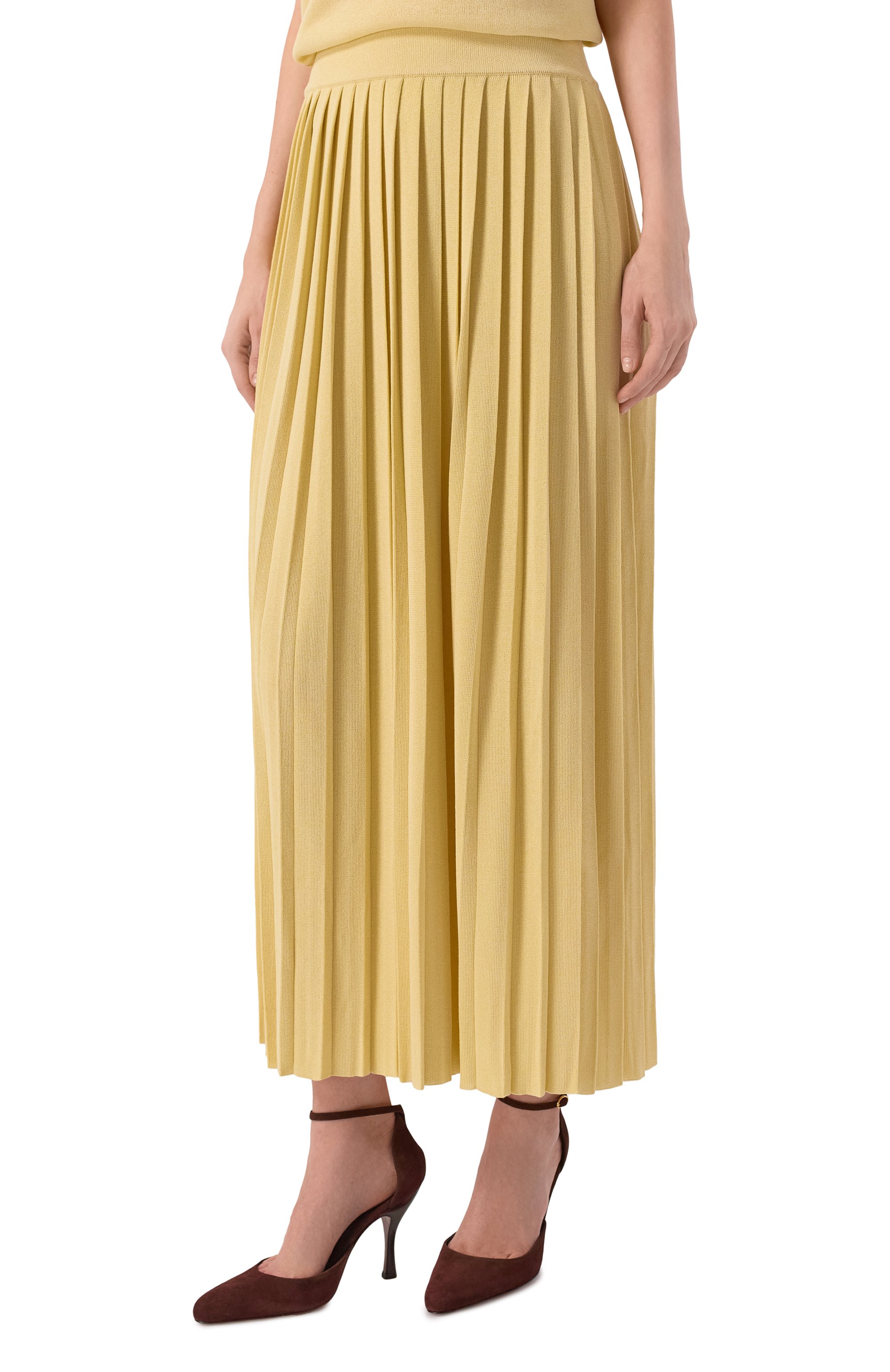 Плиссированная юбка FREEAGE желтого цвета по цене 44880 руб., арт. LW25.SK113.7000.801, фото 3 Плиссированная юбка FREEAGE, арт. LW25.SK113.7000.801, фото 3