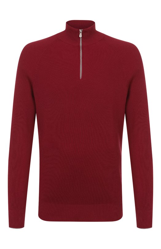 Хлопковый джемпер Brunello Cucinelli M29400104 Красный M29400104