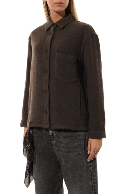 Шерстяная рубашка DESTIN темно-коричневого цвета по цене 53950 руб., арт. NIK0LEBAND P0EM, фото 3 Шерстяная рубашка DESTIN, арт. NIK0LEBAND P0EM, фото 3