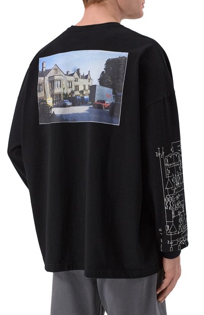 Хлопковый лонгслив UNDERCOVER черного цвета по цене 53750 руб., арт. UC2E4814-1, фото 4 Хлопковый лонгслив UNDERCOVER, арт. UC2E4814-1, фото 4