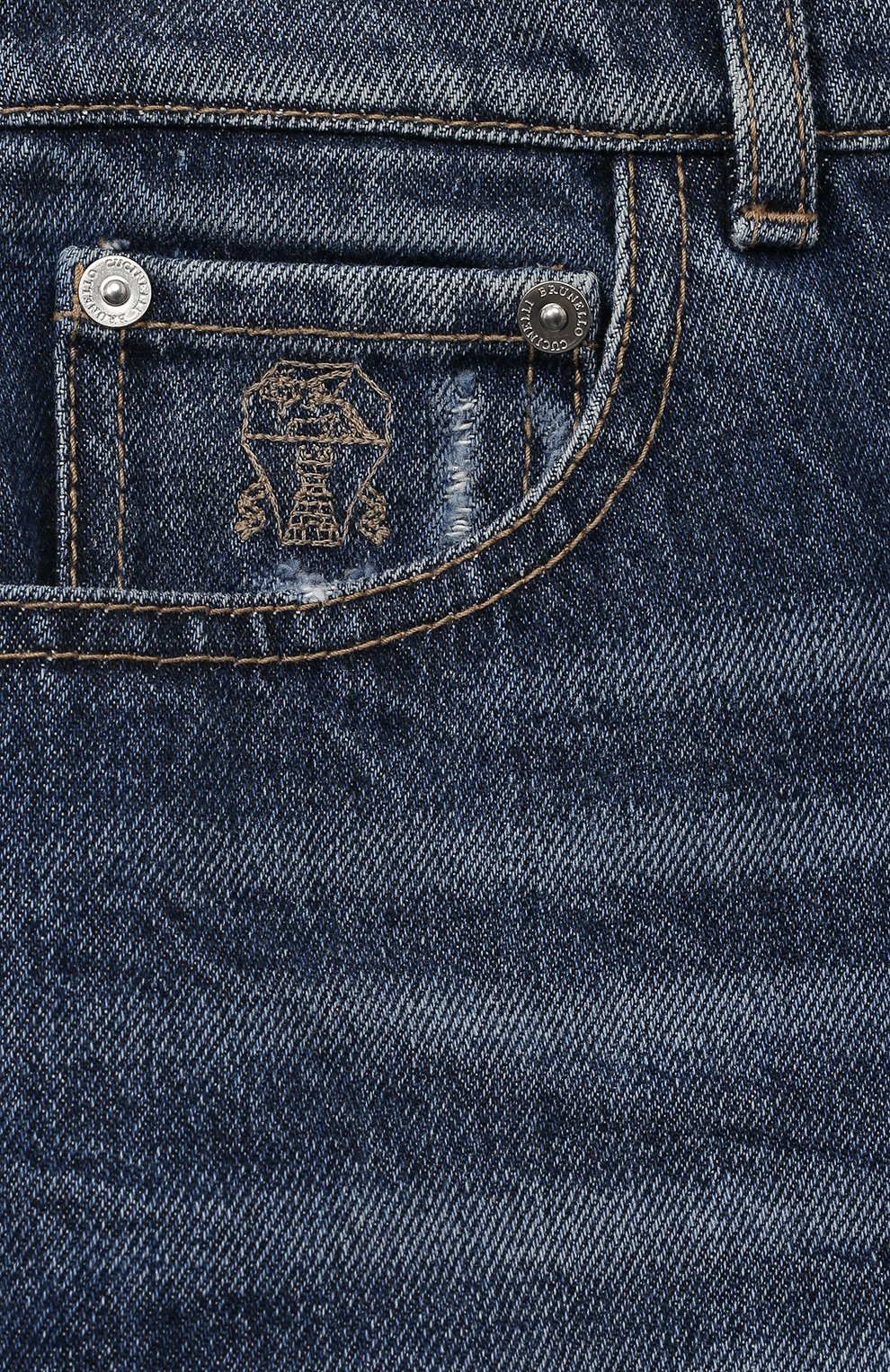 Джинсы BRUNELLO CUCINELLI синего цвета по цене 50600 руб., арт. B074PD313C, фото 3 Джинсы BRUNELLO CUCINELLI, арт. B074PD313C, фото 3