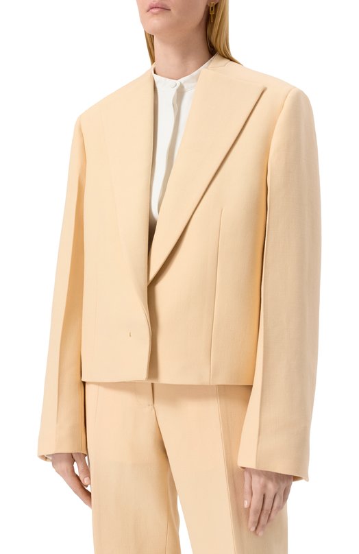 Шерстяной жакет Jil Sander J01BN0136-J40218 Бежевый  J01BN0136-J40218 Фото 3