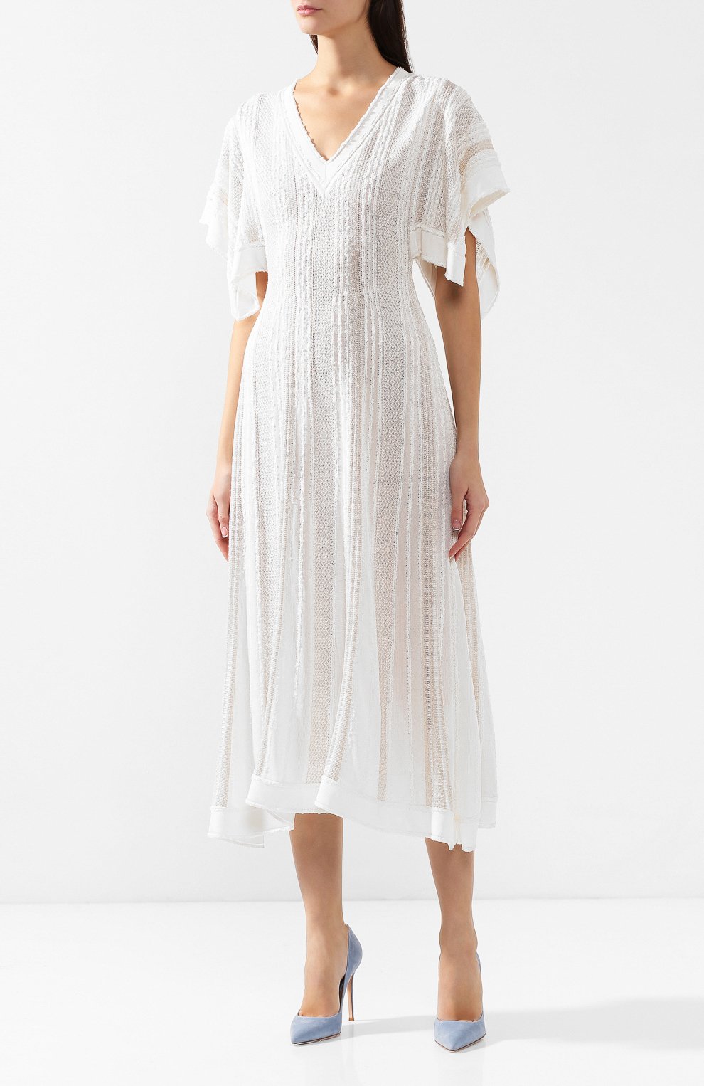 Приталенное платье-миди ROBERTO CAVALLI кремового цвета по цене 218000 руб., арт. IQM190/M0009, фото 3 Приталенное платье-миди ROBERTO CAVALLI, арт. IQM190/M0009, фото 3