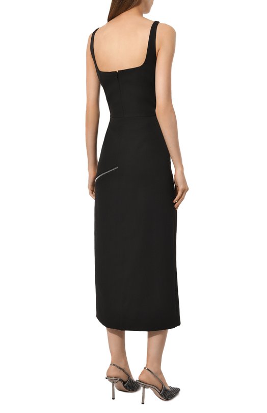 Шерстяное платье Alexander McQueen 757633/QJAAC Чёрный  757633/QJAAC Фото 4