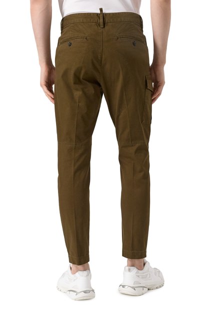 Хлопковые брюки-карго DSQUARED2 хаки цвета по цене 67500 руб., арт. S74KB0818/S39021, фото 4 Хлопковые брюки-карго DSQUARED2, арт. S74KB0818/S39021, фото 4