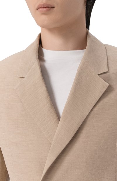 Пиджак изо льна и вискозы JACQUEMUS бежевого цвета по цене 109500 руб., арт. 26EJAM00111/AW00853, фото 5 Пиджак изо льна и вискозы JACQUEMUS, арт. 26EJAM00111/AW00853, фото 5