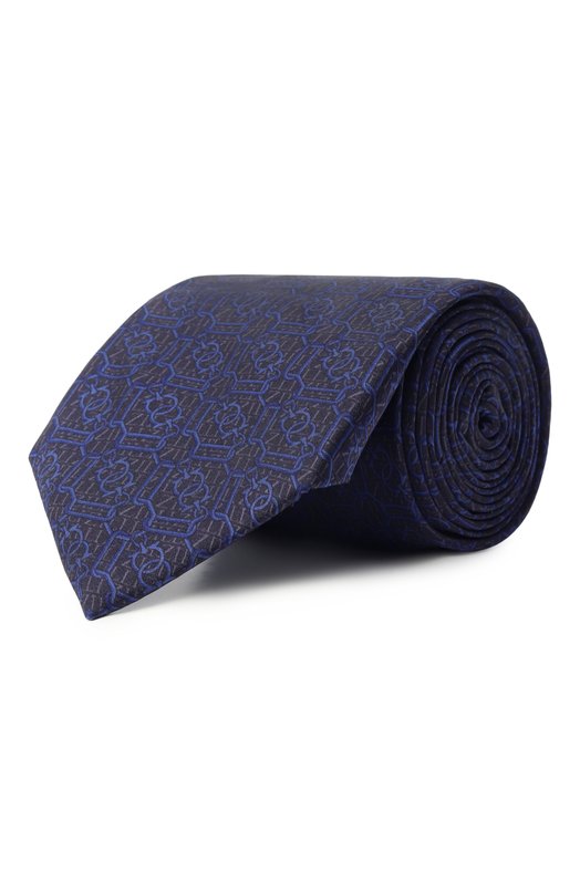 Шелковый галстук Zilli CRAV2BM0600VZMRB0 Синий CRAV2BM0600VZMRB0