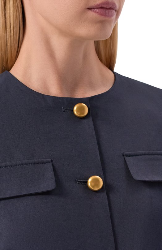 Жакет из вискозы и льна P.A.R.O.S.H. D420433G/RAISA26 Синий  D420433G/RAISA26 Фото 5